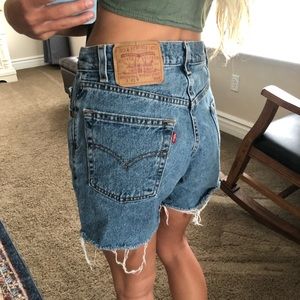 Vintage Levi high waisted shorts. Denim